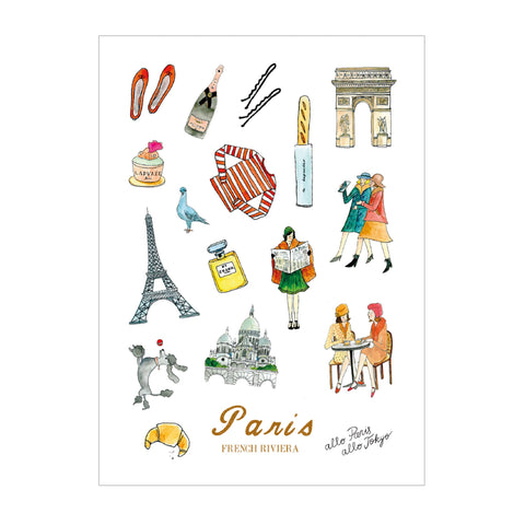 Užrašinė PARIS su originaliomis, Prancūzijos kultūros įkvėptomis iliustracijomis + lipdukai