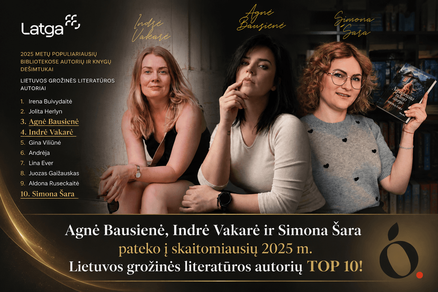 Net trys leidyklos „Obuolys“ autorės – skaitomiausių Lietuvos rašytojų TOP 10! - OBUOLYS