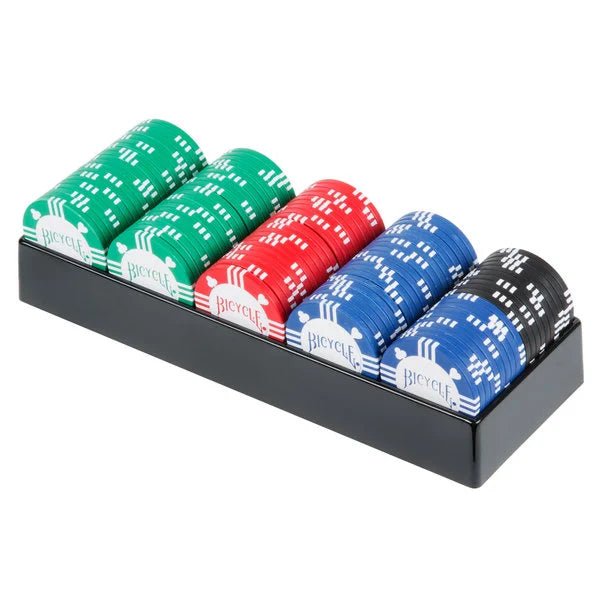 100 Pokerio žetonų rinkinys su dėklu Bicycle - OBUOLYS