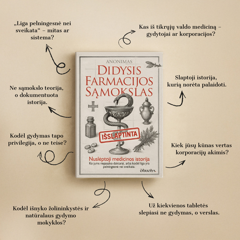 DIDYSIS FARMACIJOS SĄMOKSLAS: nuslėptoji medicinos istorija – ko nepasako daktarai, arba kodėl liga yra pelningesnė nei sveikata