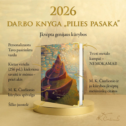 DARBO KNYGA „PILIES PASAKA 2026“: kelionė į simbolių pasaulį + galimybė personalizuoti + nemokami metalo kampai