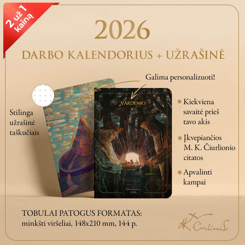 RINKINYS: darbo kalendorius „Karalių pasaka“ + užrašinė „Pilies pasaka“