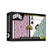 1546 Elite Poker size Jumbo index žaidimo kortos dviguba kaladė (burgundiška/žalia) Copag - OBUOLYS