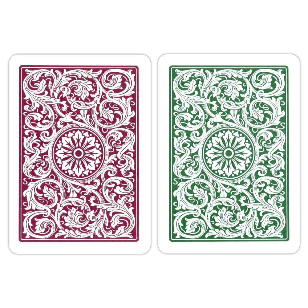 1546 Elite Poker size Jumbo index žaidimo kortos dviguba kaladė (burgundiška/žalia) Copag - OBUOLYS