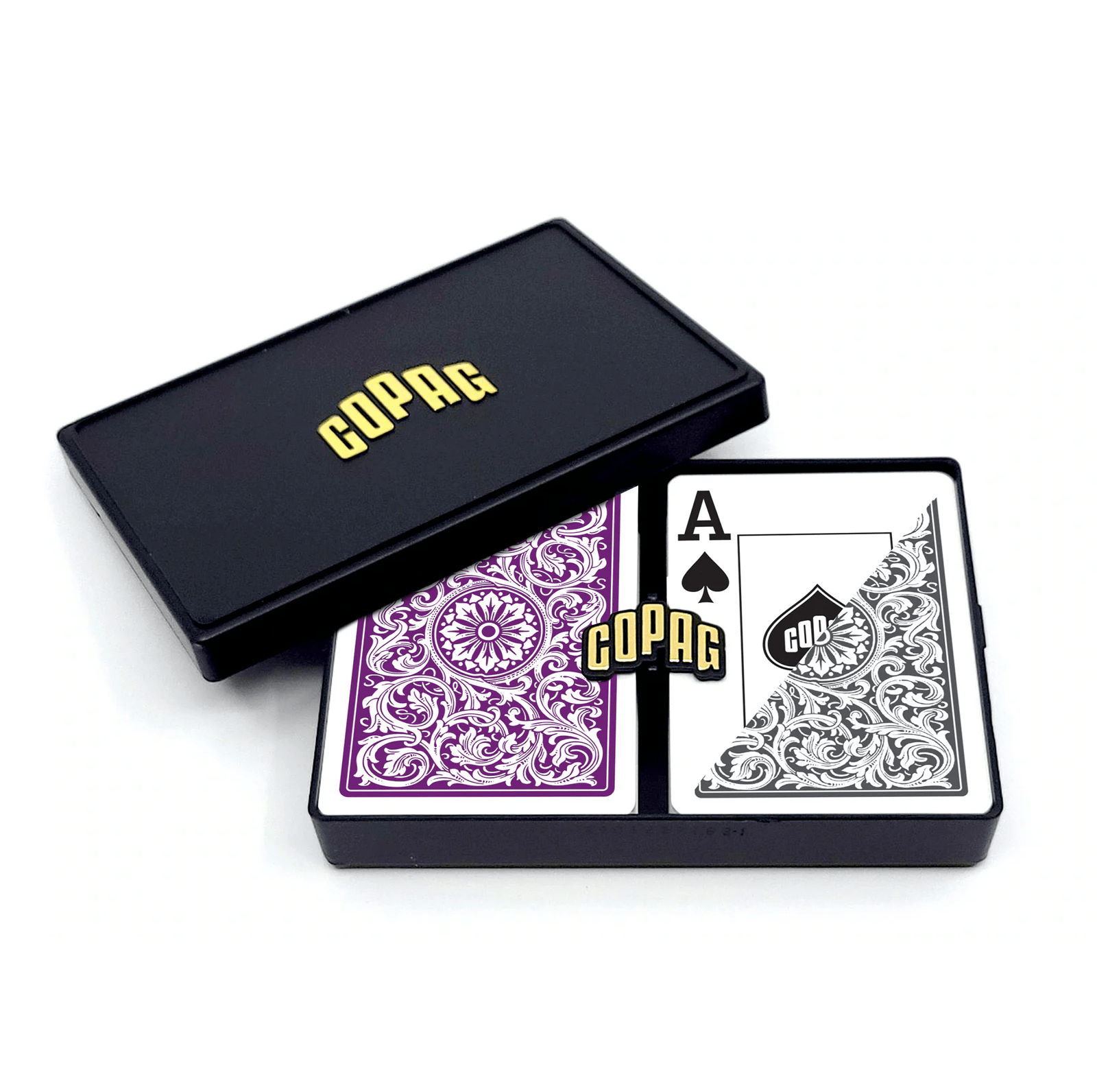 1546 Elite Poker size Jumbo index žaidimo kortos dviguba kaladė (violetinė/pilka) Copag - OBUOLYS