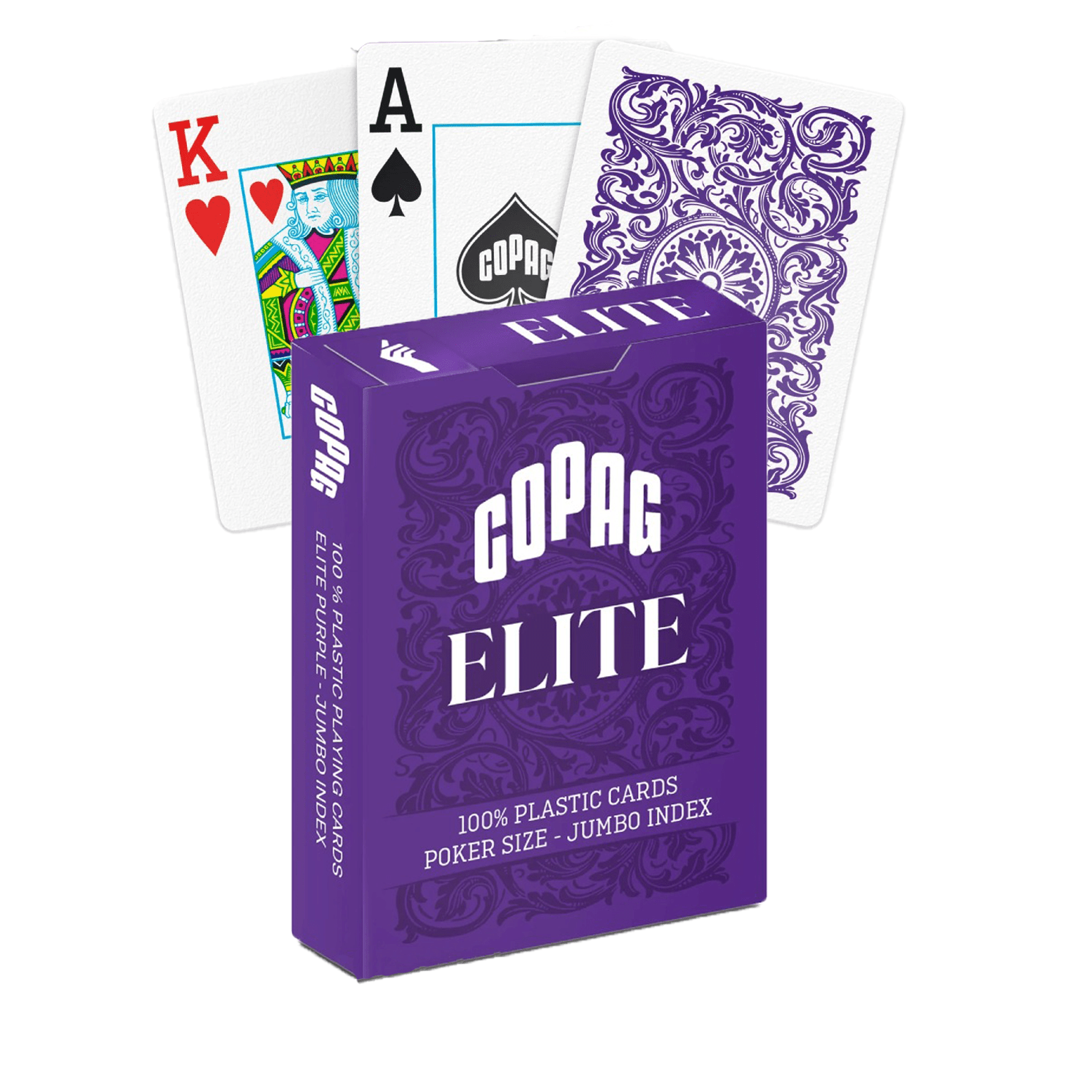 1546 Elite Poker size - Jumbo index žaidimo kortos (purpurinės) Copag - OBUOLYS