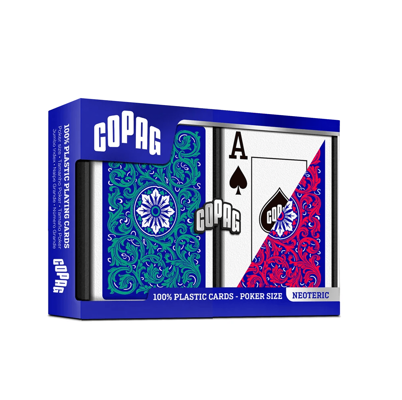 1546 Neoteric Poker size Jumbo index žaidimo kortos dviguba kaladė (raudona ir žalia) Copag - OBUOLYS