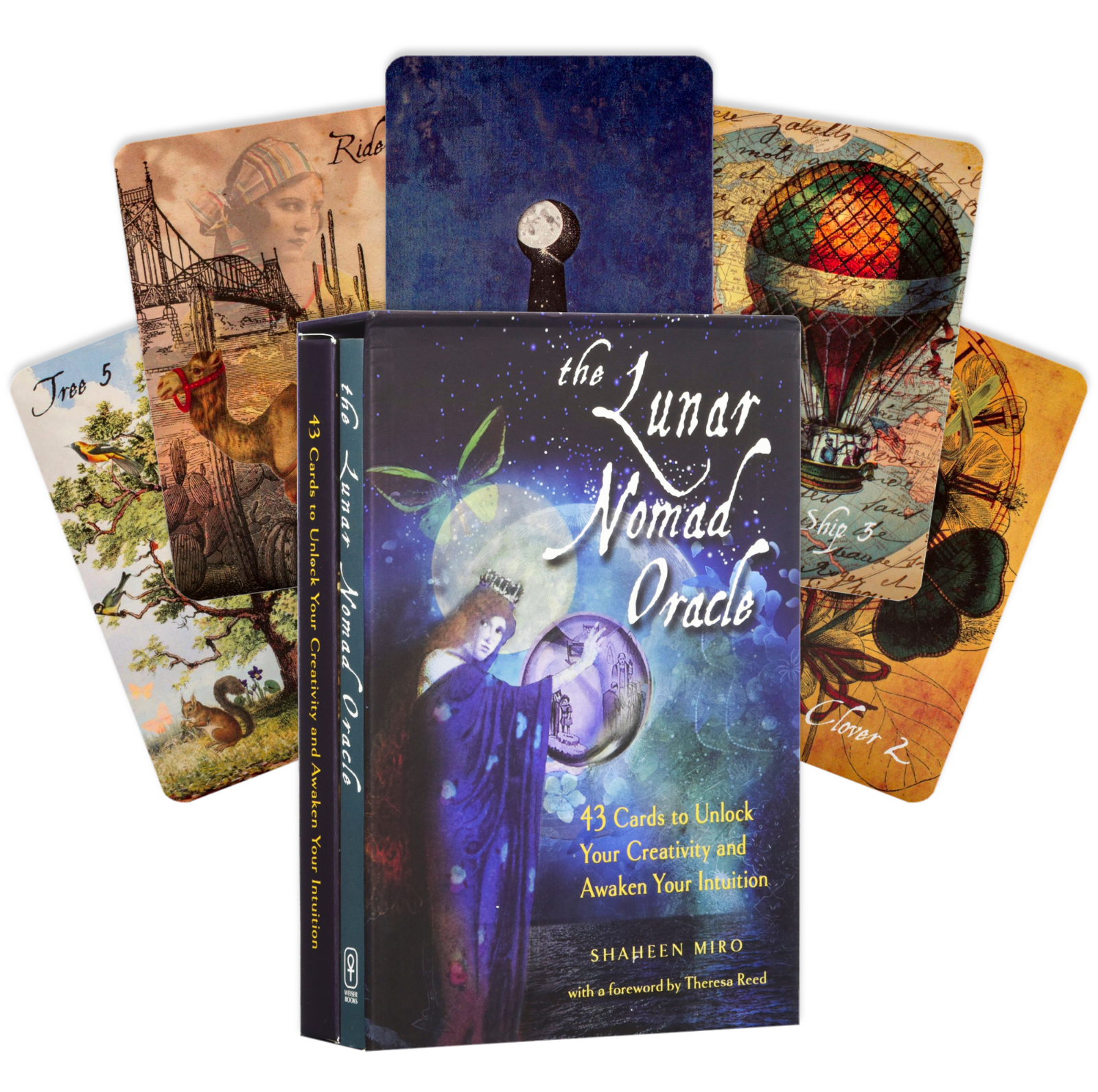 The Lunar Nomad Oracle kortų ir knygos rinkinys Weiser Books