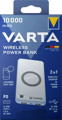 Varta Wireless Power bank-charger Energy 10000mAh 57913 išorinė baterija (powerbank)-pakrovėjas