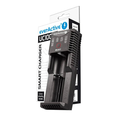 EverActive UC100C Smart Charger Baterijų įkroviklis USB-C