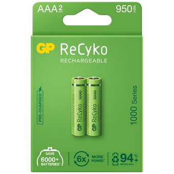 GP R03 AAA ReCyko 950mAh įkraunamos baterijos 2 vnt.