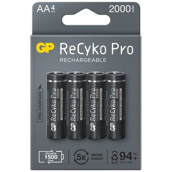 GP R6 AA Recyko PRO 2000mAh įkraunamos baterijos 4 vnt.