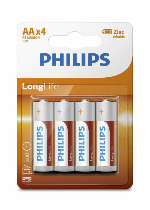 Philips R6 AA Longlife baterijos 4 vnt.