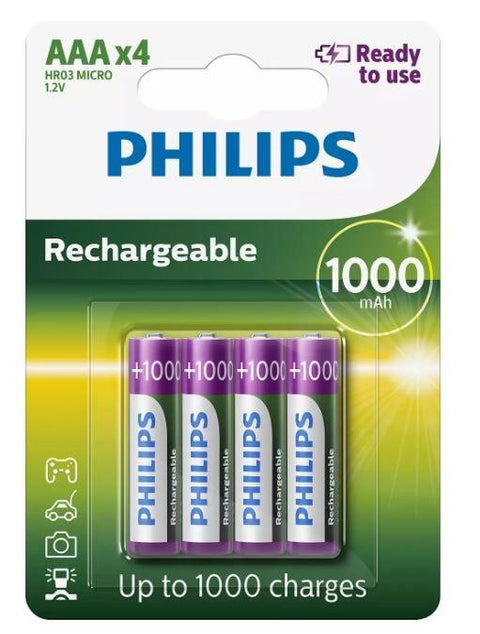 Philips R2U HR03 AAA 1000mAh įkraunamos baterijos 4 vnt.