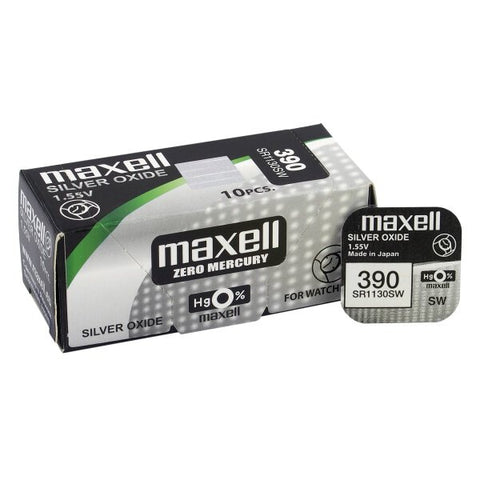 Maxell 390 (SR1130SW) baterijos 10 vnt.