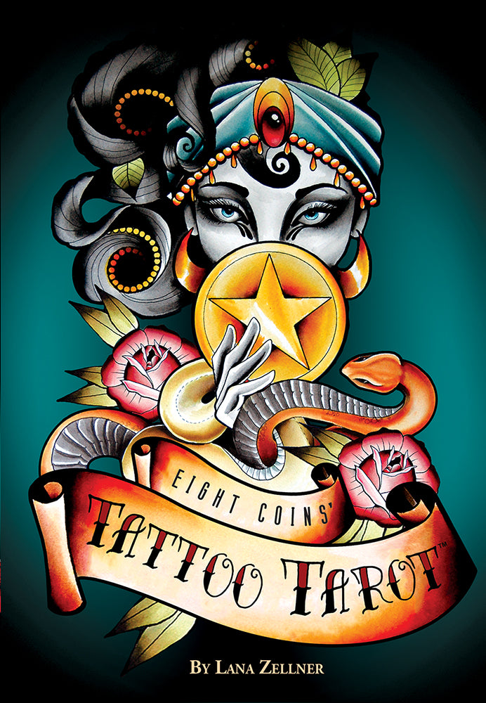 EIGHT COINS’ TATTOO TAROT: meno ir simbolių kalba iš tatuiruočių ir taro pasaulio – taro kortos + knyga