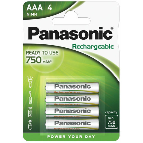PANASONIC P03P R2U AAA 750 mAh įkraunamos baterijos 4 vnt.