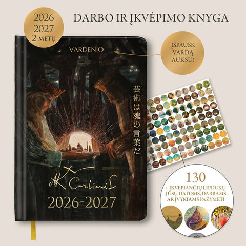 2 metų (2026 - 2027) M. K. Čiurlionio įkvėptas darbo kalendorius (Knygos su defektais) - OBUOLYS