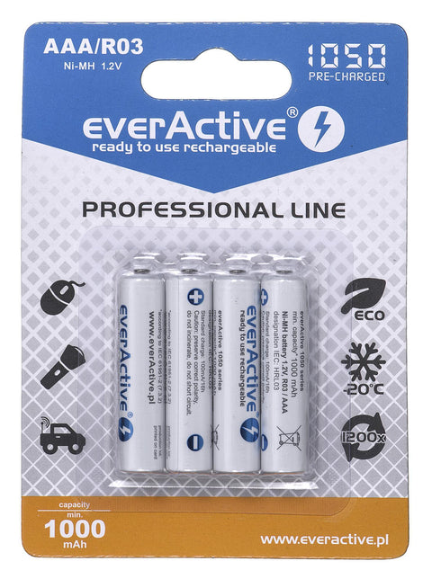 EverActive R03 AKU 1050 pro line 4BL. baterijos 4 vnt.