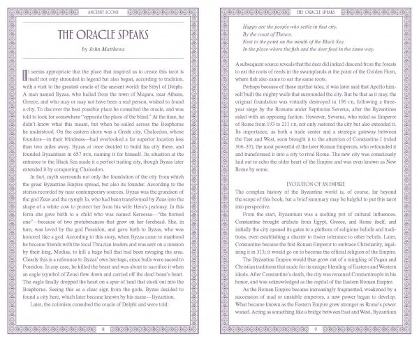The Byzantine Tarot kortos ir knyga Schiffer Publishing