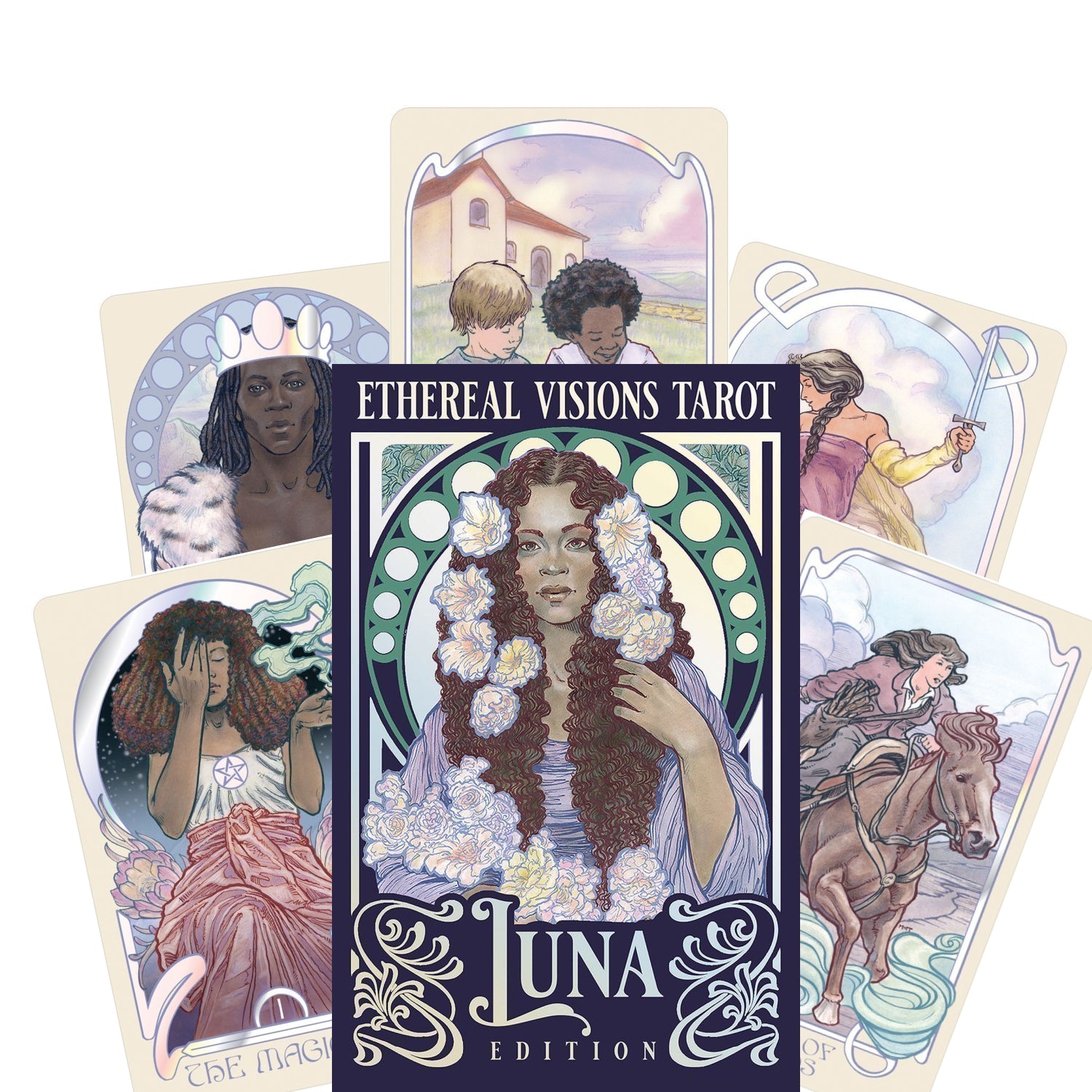 ETHEREAL VISIONS TAROT (LUNA EDITION): Art Nouveau stiliaus kortos su sidabro akcentais