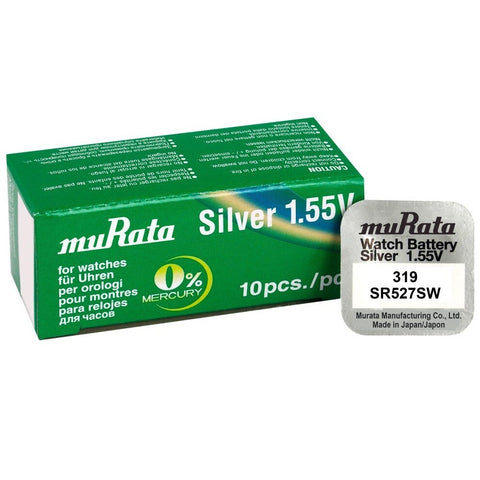 Murata 319 SR527SW sidabro oksido baterijos 10 vnt.