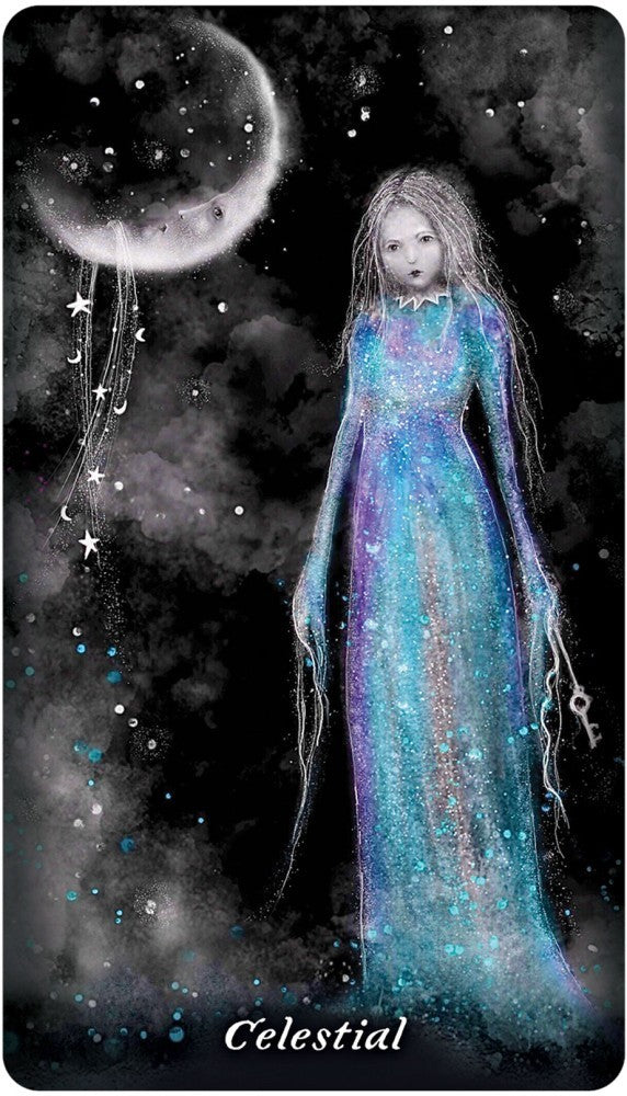 EARTHLY SOULS & SPIRITS MOON ORACLE: mėnulio magijos ir gamtos ryšio orakulo kortos + knyga