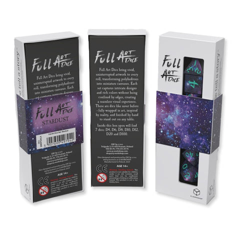 Full Art Dice™ Stardust kauliukų rinkinys Q-WORKSHOP
