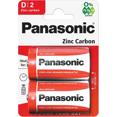 Panasonic D R20 2BL Zinc Carbon baterijos 2 vnt.