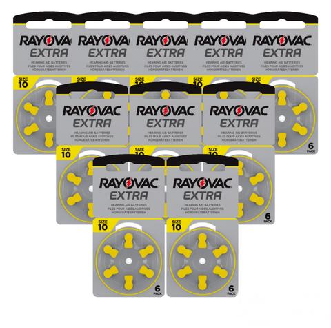 Rayovac Extra Advanced 10 baterijos klausos aparatams 60 vnt.