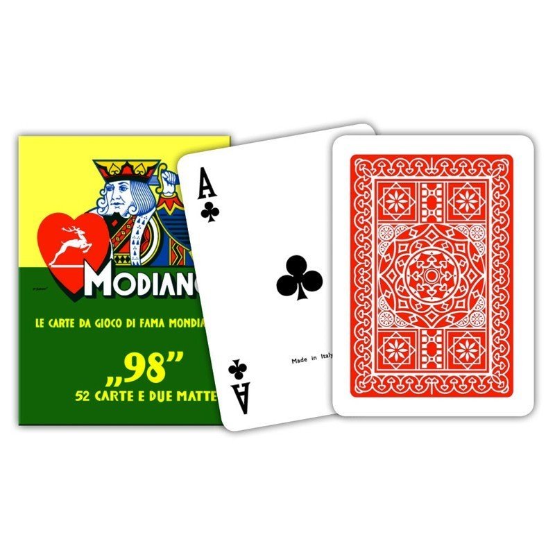 ''98'' pokerio kortos Modiano (raudonos) - OBUOLYS