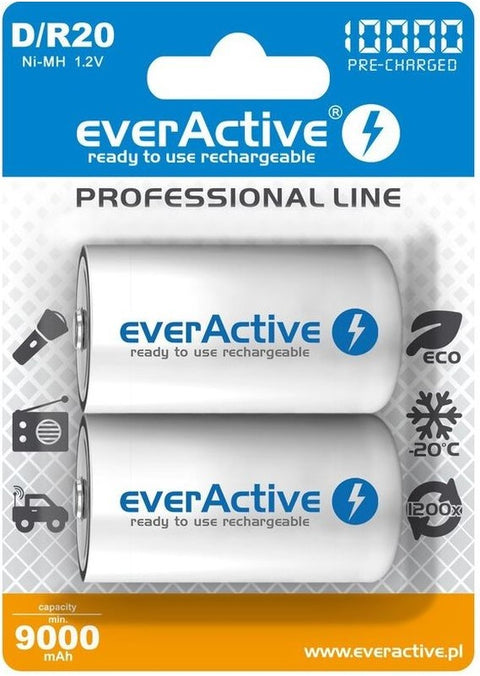 EverActive R20 D 10000 Pro Line baterijos, 2 vnt.