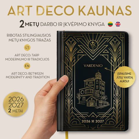 ART DECO: tarp modernumo ir tradicijos – 2 metų darbo ir įkvėpimo knyga + galimybė personalizuoti