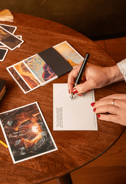 ČIURLIONIO ATVIRUKŲ RINKINYS: klasikinio meno įkvėptos dovanos + galimybė personalizuoti