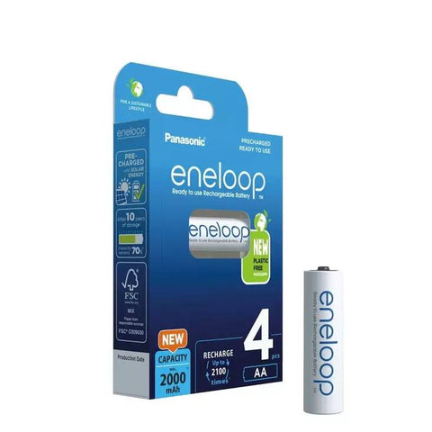 Panasonic Eneloop AA 2000mAh (BK-3MCDE/4BE) įkraunamos baterijos 4 vnt.