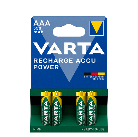 Varta AAA Recharge ACCU Power 550mAh (56743) R2U pakraunamos baterijos 4 vnt.