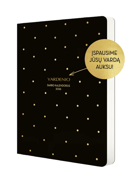 LENGVAS IR STILINGAS DARBO KALENDORIUS 2026 (minkštais viršeliais): užapvalinti kampai + galimybė personalizuoti