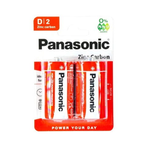 Panasonic D R20 2BL Zinc Carbon baterijos 2 vnt.