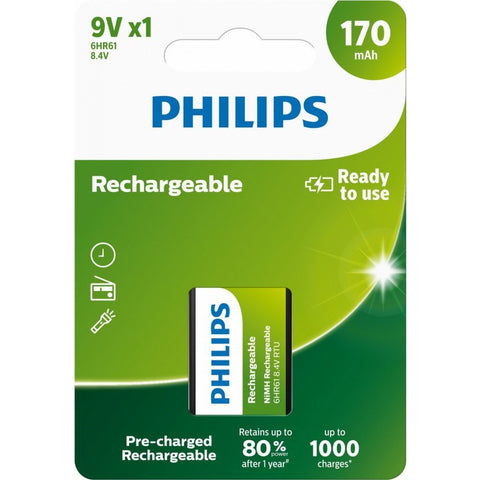 Philips HR22 9V 170mAh įkraunamos baterijos 1 vnt.
