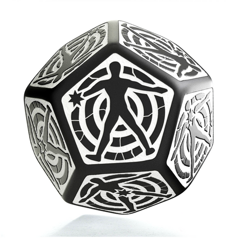 D12 Hit Location kauliukas juodos ir baltos spalvos