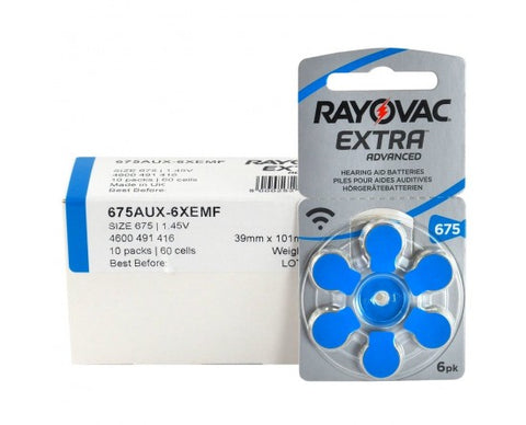 Rayovac Extra Advanced 675 baterijos klausos aparatams 60 vnt.