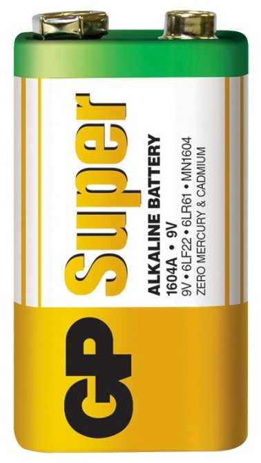 GP 9V Super Alkaline baterijos 1 vnt.
