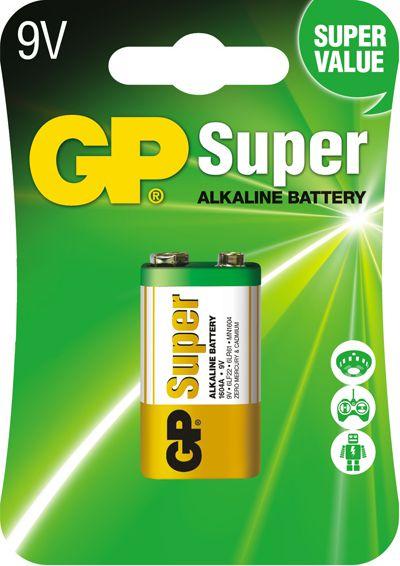 GP 9V Super Alkaline baterijos 1 vnt.
