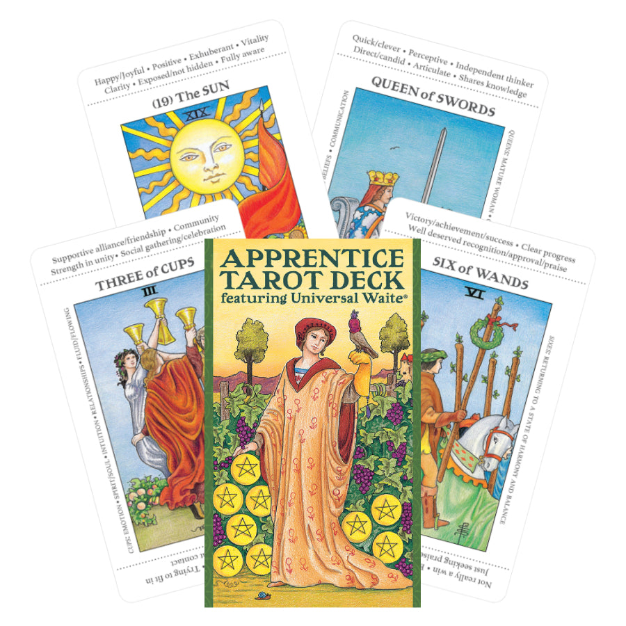 APPRENTICE TAROT: mokomoji taro kaladė pradedantiesiems su vizualiniais raktiniais žodžiais