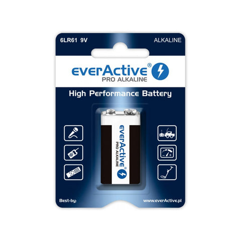 EverActive 6LR61 Pro 1BL šarminės baterijos 4 vnt.