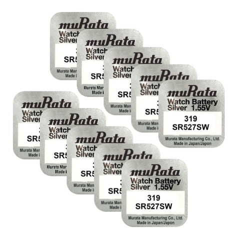 Murata 319 SR527SW sidabro oksido baterijos 10 vnt.