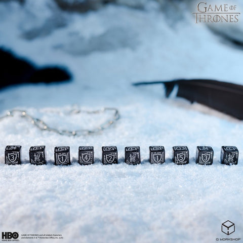 Game of Thrones. Night's Watch kauliukų rinkinys 10xD6 Q-WORKSHOP