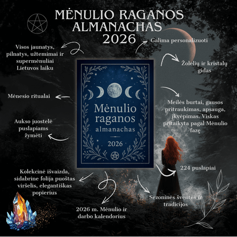 Mėnulio raganos almanachas 2026 – ritualai, burtai ir mėnulio kalendorius