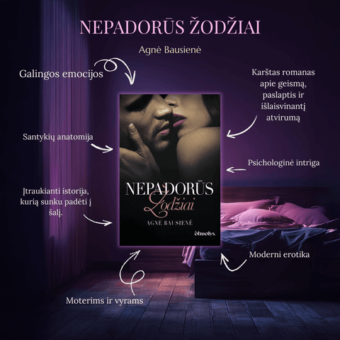NEPADORŪS ŽODŽIAI: karštas romanas apie geismą, paslaptis ir išlaisvinantį atvirumą + autorės autografas