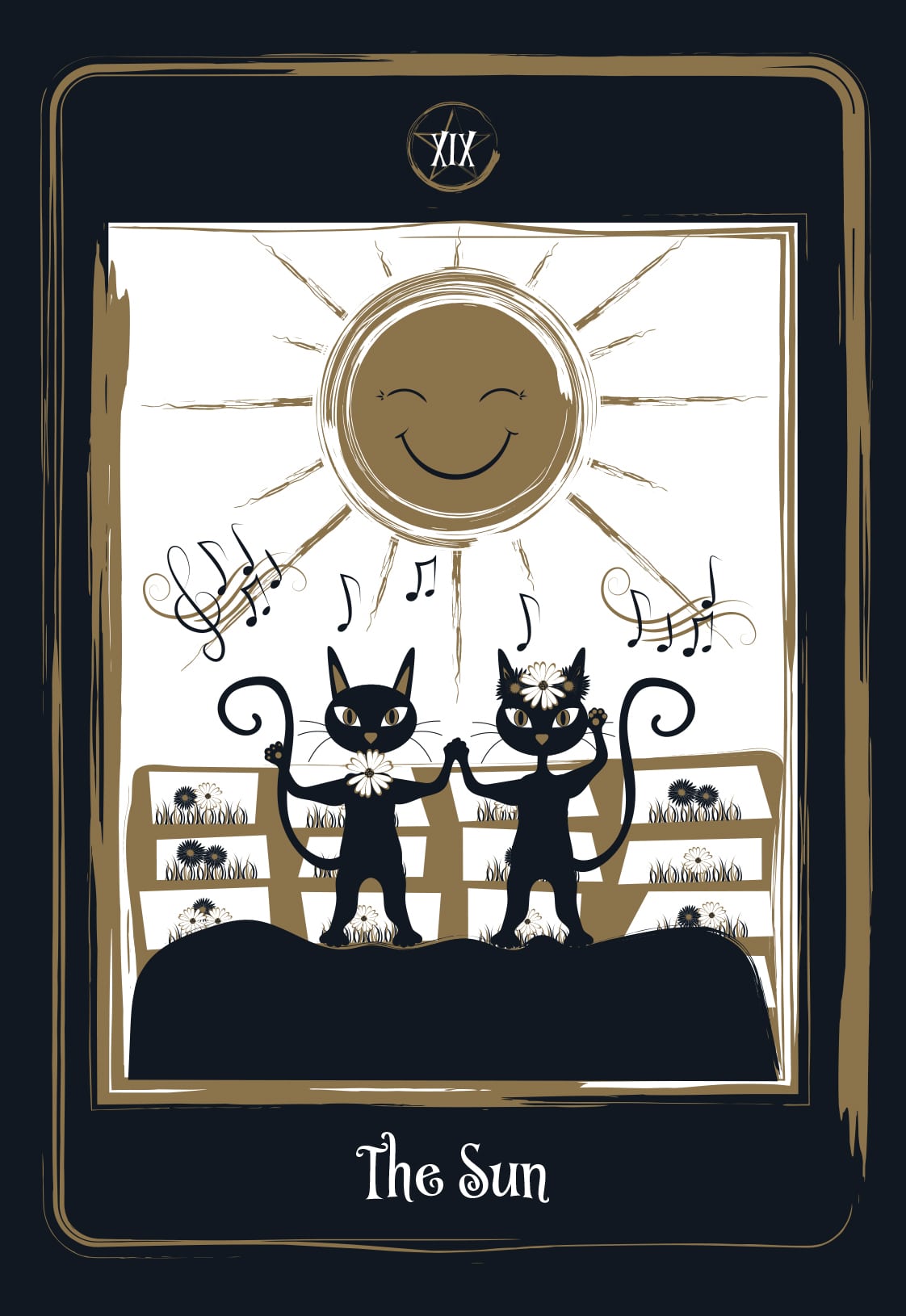 Golden black cat tarot: elegantiška ir paslaptinga juodųjų kačių taro kaladė